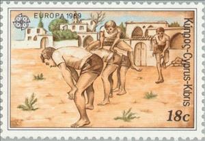 Stamp, EUROPA/CEPT 1989 - Children's Games, Leapfrog, Cyprus,  , Postal Services, Postal Unions, European Union, C.E.P.T., Europe