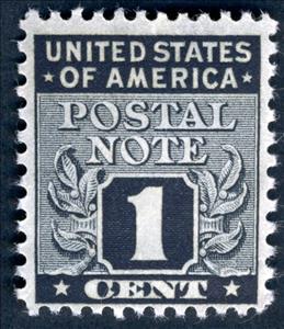 Stamp, Postal Notes 1c, United States of America,  , Numbers