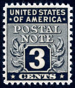 Stamp, Postal Notes 3c, United States of America,  , Numbers