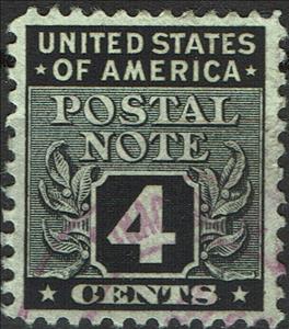Stamp, Postal Notes 4c, United States of America,  , Numbers