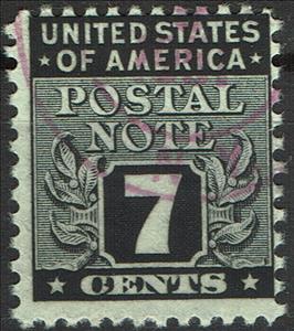 Stamp, Postal Notes 7c, United States of America,  , Numbers