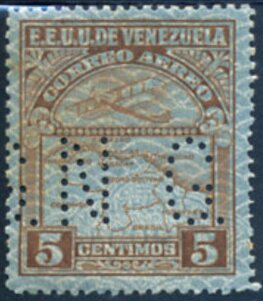 Stamp, Map of Venezuela, Second Series, Venezuela,  , Aircraft, Airlines, Aviation, Maps