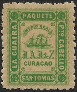 Stamp, Ship Mail of Company Jesurun, Curacao, Venezuela,  