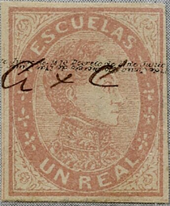 Simón Bolívar - Escuelas With Overprint