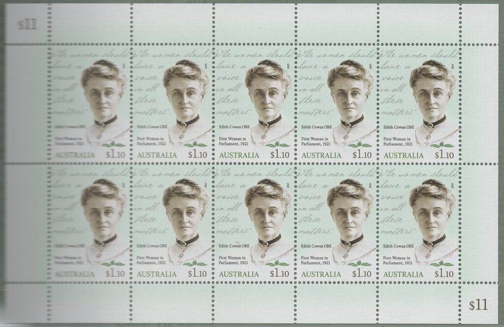 Sheetlet - Election of Edith Cowan to Parliament, Centenary