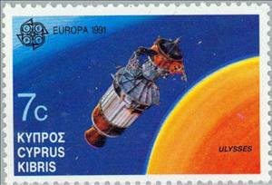 Stamp, EUROPA/CEPT 1991 - Spaceship Ulysses, Cyprus,  , Postal Services, Postal Unions, European Union, Space Traveling, C.E.P.T., Europe, Spacecrafts, Satellites