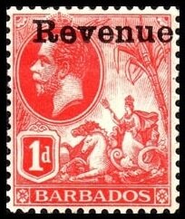 Stamp, King George V, Barbados,  , Animals (Fauna), Crowns and Coronets, Famous People, Heads of State, Horses, Kings, Men, Royalty