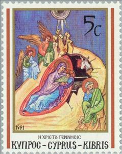Stamp, Nativity, Cyprus,  , Biblical Accounts, Christmas, Saints