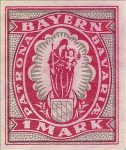 Stamp, Madonna with child, Bavaria,  , Religion, Saints