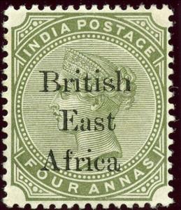 Stamp, Queen Victoria, facing left, British East Africa Protectorate,  , Crowns and Coronets, Famous People, Heads of State, Queens, Royalty, Women