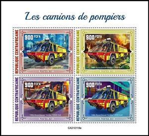 Mini Sheet, Rosenbauer Simba 12000 6X6 (1986), Central African Republic,  , Fire-brigade, Vehicles