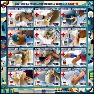Mini Sheet, Support Global Vaccination Against Covid-19, Central African Republic,  , Diseases