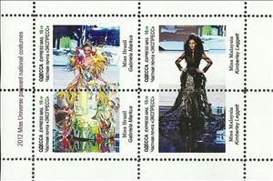 Mini Sheet, 2012 Miss Universe pageant national costumes, Cinderellas,  , Models, People, Photographs, Suits and Costumes, Women