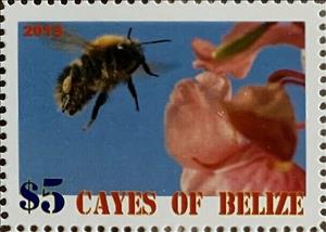 Stamp, Bees, Cinderellas,  , Bees, Flowers, Insects
