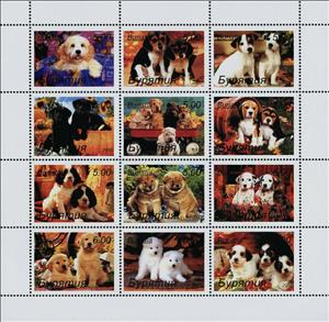 Mini Sheet, Dogs, Cinderellas,  , Animals (Fauna), Dogs