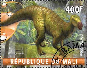 Stamp, Iguanodon, Cinderellas,  , Dinosaurs, Prehistorical Animals