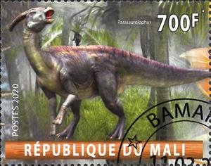 Stamp, Parasaurolophus, Cinderellas,  , Dinosaurs, Prehistorical Animals