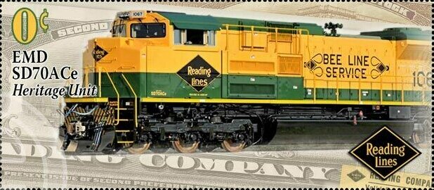 Stamp, Reading Lines, Cinderellas,  , Railways