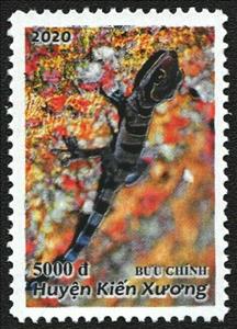 Stamp, The lizard, Cinderellas,  , Animals (Fauna), Lizards