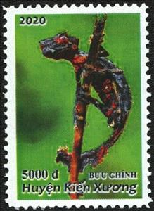 Stamp, The lizard, Cinderellas,  , Animals (Fauna), Lizards
