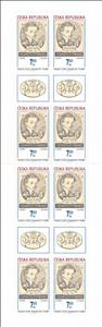 Booklet Pane, Josef Liesler (1912-2005), painter and graphic designer, Czech Republic,  , Famous People, Graphic Artists, Men, Painters, Stamps