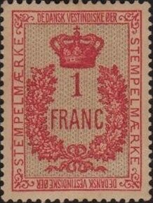 Stamp, Crown, Danish West Indies,  , Crowns and Coronets