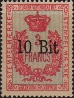 Stamp, Crown, Danish West Indies,  , Crowns and Coronets