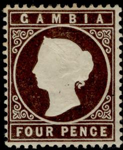 Stamp, Queen Victoria, Gambia,  