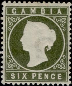 Stamp, Queen Victoria, Gambia,  