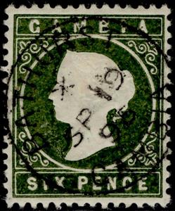 Stamp, Queen Victoria, Gambia,  
