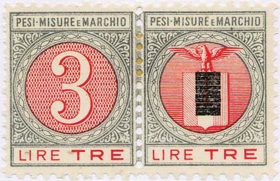 Digit and eagle, black overprint covering fasces