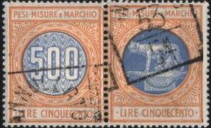 Se-tenant, Pesi, misure e marchio: digit and Capitoline Wolf, Italy,  , Mammals, Mythology, Numbers, Wolves