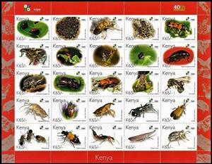 Mini Sheet, 40th Anniversary of ICIPE - Nairobi, Kenya,  , Animals (Fauna), Anniversaries and Jubilees, Beetles, Insects