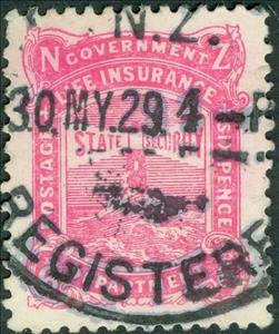 Stamp, Lighthouse 6d, New Zealand,  , Insurances, Lighthouses
