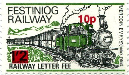 F.R. 0-4-4-OT No. 10 Merddin Emrys and train