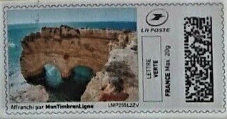 Stamp, Geological Arches in a pink cliff, Personalized and Private Mail Stamps,  , Coastal Areas, Landscapes, Rocks