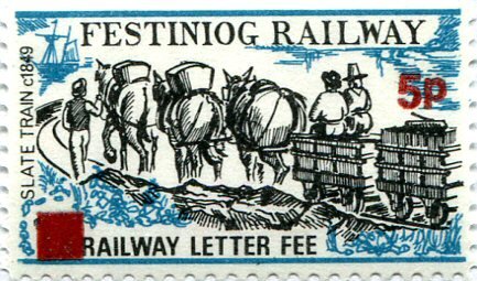 Horse-drawn slate train c. 1849
