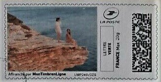 Stamp, Mountain View from a pink rock, Personalized and Private Mail Stamps,  , Coastal Areas, Mountains, Rocks