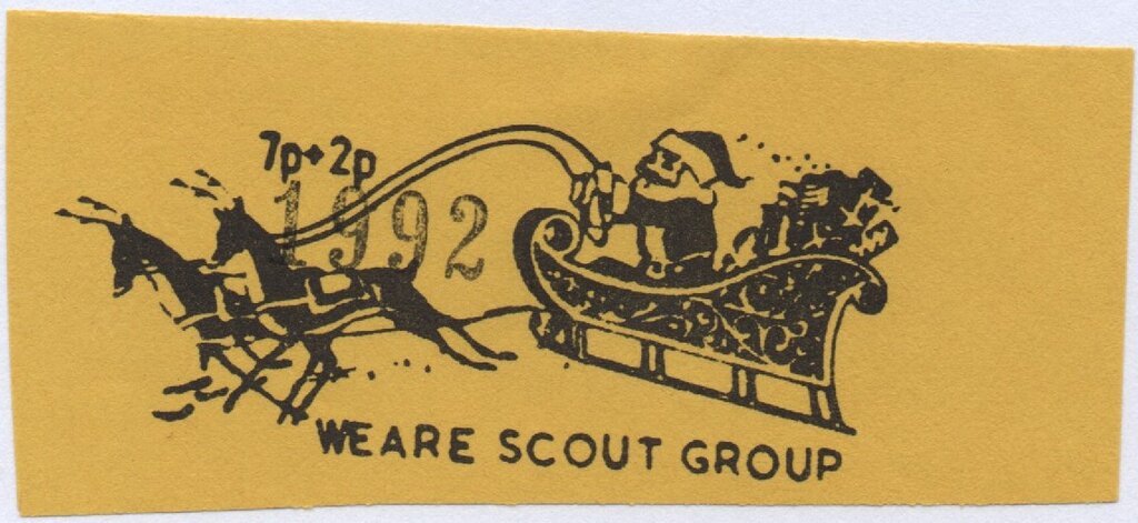 Santa on his sleigh (black 1992 overprint)