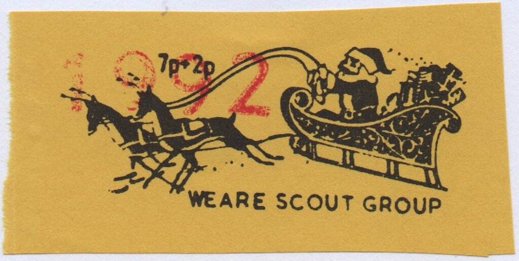 Santa on his Sleigh (red 1992 overprint)