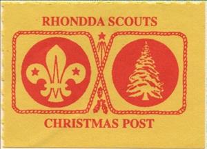 Stamp, Scout badge and Christmas tree, Personalized and Private Mail Stamps,  , Christmas, Scouting
