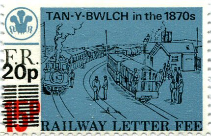 Stamp, Tan-y-Bwlch station in the 1870s (Surcharged), Personalized and Private Mail Stamps,  , Locomotives, Railways, Stations