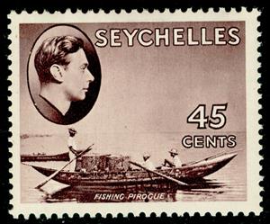 Stamp, Fishing Canoe, Seychelles,  