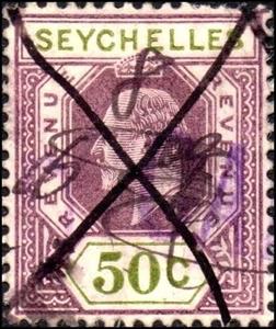 Stamp, King Edward VII, Seychelles,  , Crowns and Coronets, Famous People, Heads of State, Kings, Men, Royalty