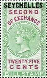 Stamp, Queen Victoria - Second of Exchange, Seychelles,  , Crowns and Coronets, Famous People, Heads of State, Queens, Royalty, Women