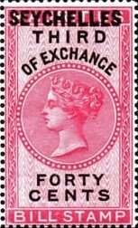 Stamp, Queen Victoria - Third of Exchange, Seychelles,  , Crowns and Coronets, Famous People, Heads of State, Queens, Royalty, Women