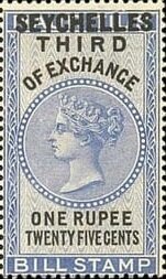 Stamp, Queen Victoria - Third of Exchange, Seychelles,  , Crowns and Coronets, Famous People, Heads of State, Queens, Royalty, Women