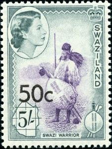 Stamp, Surcharged, Swaziland,  