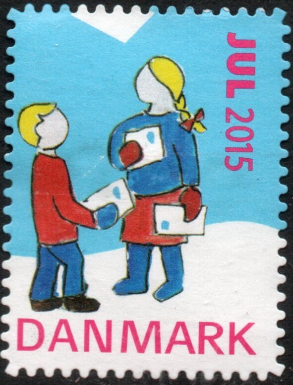 Boy and girl posting letters
