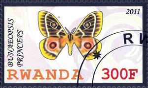 Stamp, Bunaeopsis Princess, Cinderellas,  , Animals (Fauna), Butterflies, Insects